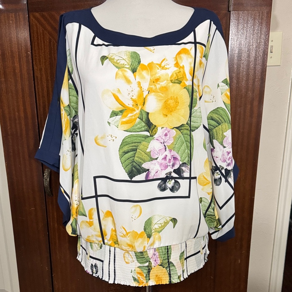 Floral Print cold shoulder top